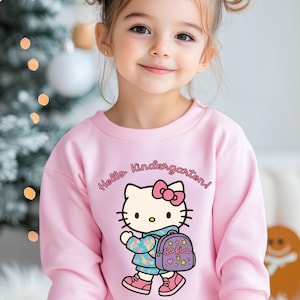 Custom Hello Cat Back to School Sweatshirt: Personalized First Day Outfit