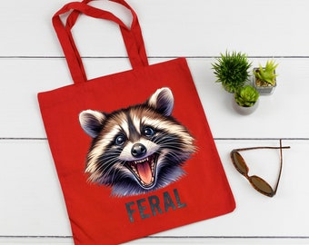 Cute Feral Tote Bag, Lovely Animal Bag, Feral Tote Bag, Gift for Birthday Tote Bag