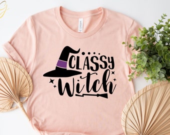 Classy Witch Halloween T-Shirt: Funny Fall Duck Tee