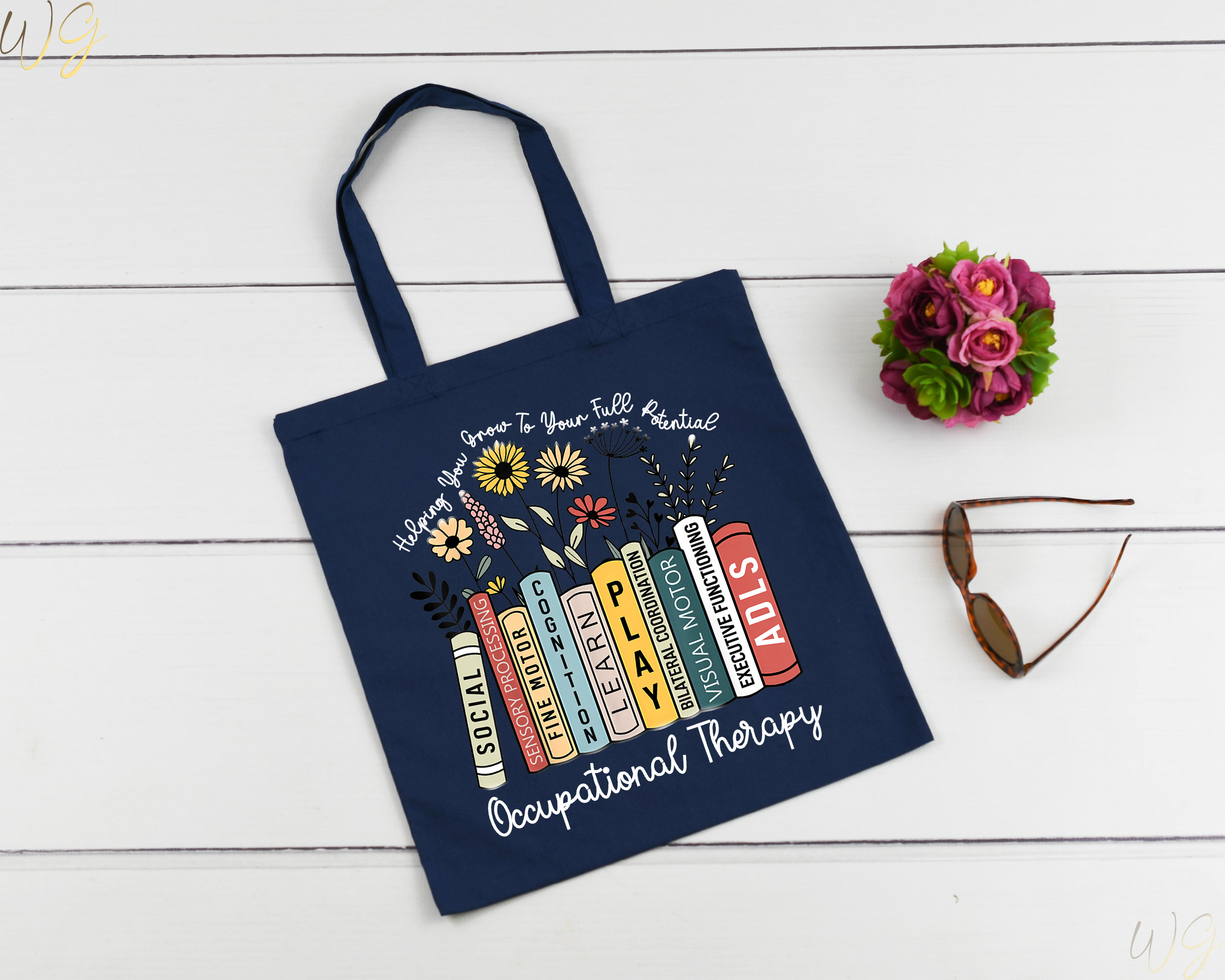 CafePress Occupational Therapist Tote Bag – Natural Canvas Reusable Shopping Bag, Two Sizes - View #7