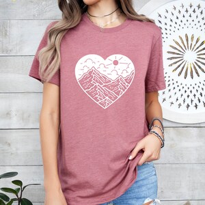 Mountain Heart Shirt, Road Trip Shirt, Hiking Shirt, Nature Lover Shirt, Adventure Shirt, Camper Tee,Birthday Shirt