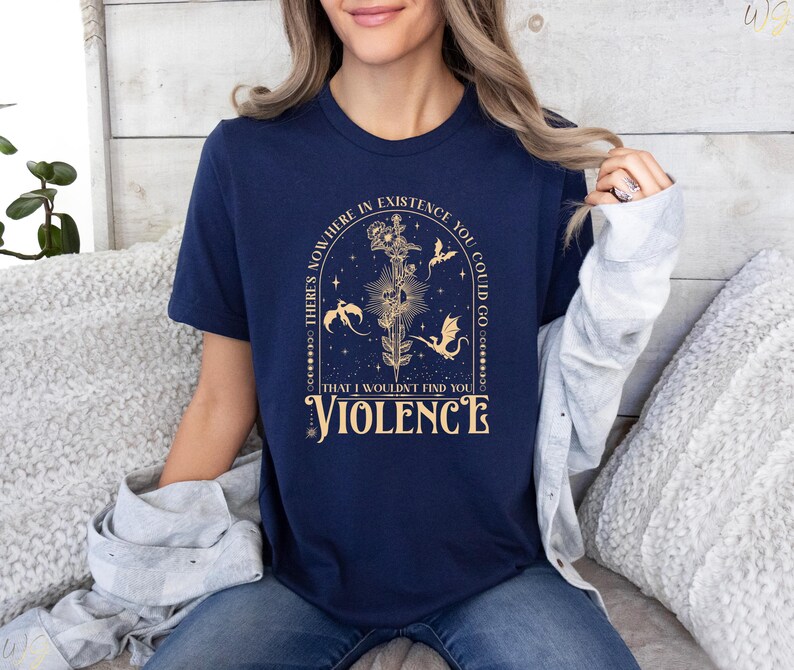Violet Sorrengail T Shirt Fourth Wing Bookish Apparel Fantasy Dragon Top Gift for Book Lovers Gift for Readers