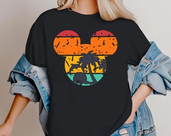 Disney Summer Family Shirt Disney Summer Shirt Summer Beach Shirt Mickey Head Shirt Palm Tree Shirt Disney Family Matching