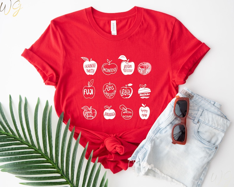 Apple Shirt, Apple Lover Shirt, Summer Fruit Shirt, Cottagecore Clothing, Y2k Shirt, Food Shirt