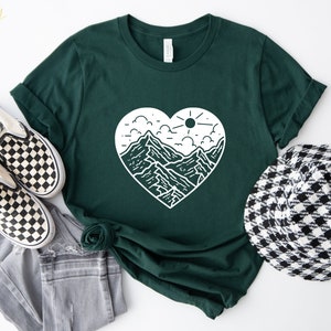 Mountain Heart Shirt, Road Trip Shirt, Hiking Shirt, Nature Lover Shirt, Adventure Shirt, Camper Tee,Birthday Shirt
