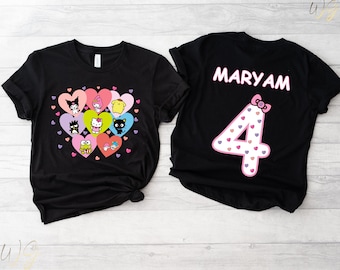 Custom Hello Cat and Friends Shirt Birthday Shirt for Kids Funny  Birthday Gift Girl Shirt For Birthday