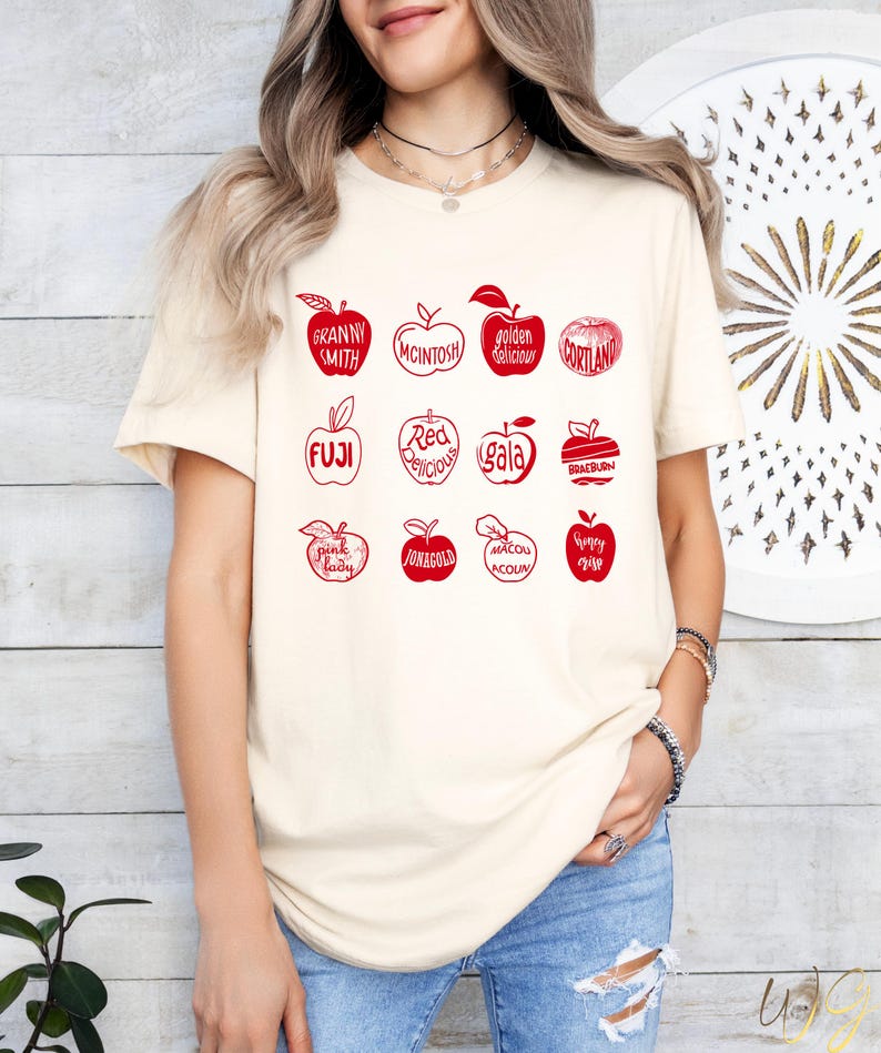 Apple Shirt, Apple Lover Shirt, Summer Fruit Shirt, Cottagecore Clothing, Y2k Shirt, Food Shirt Natural