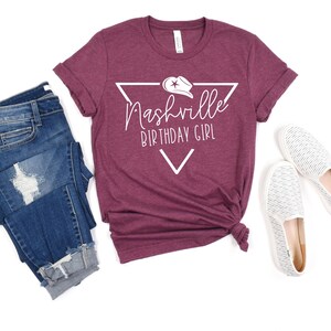 Nashville Birthday Shirt, Nashville Birthday Crew Tshirt, Cowgirl Birthday Party, Girls Nashville Trip Shirt, Gift for birthday girl image 3