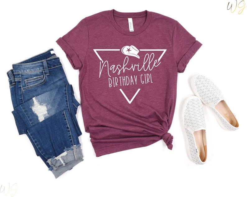 Nashville Birthday Shirt, Nashville Birthday Crew Tshirt, Cowgirl Birthday Party, Girls Nashville Trip Shirt, Gift for birthday girl image 3