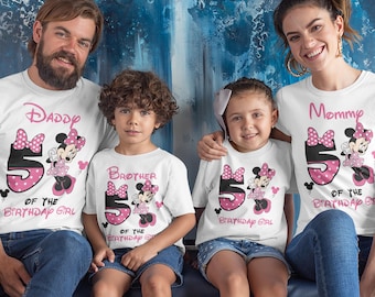 Minnie Mouse Birthday Party Girl Shirt 6nd Birthday Gift Custom Birthday Shirt For Kids Family Minnie birthday Tee Disney Outfit
