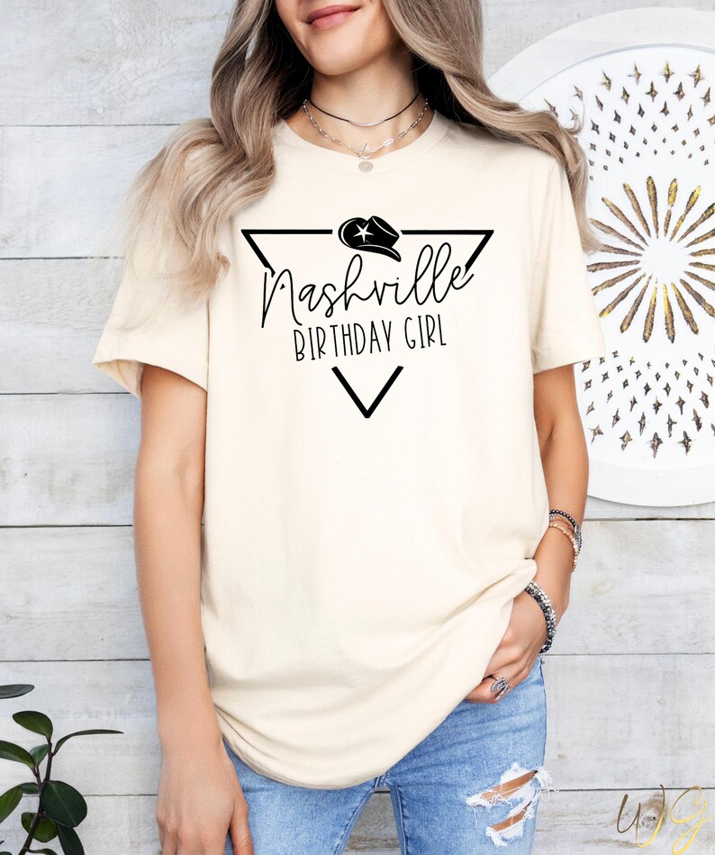 Nashville Birthday Shirt, Nashville Birthday Crew Tshirt, Cowgirl Birthday Party, Girls Nashville Trip Shirt, Gift for birthday girl image 2