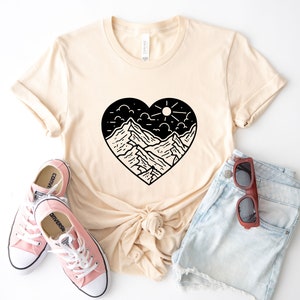 Mountain Heart Shirt, Road Trip Shirt, Hiking Shirt, Nature Lover Shirt, Adventure Shirt, Camper Tee,Birthday Shirt