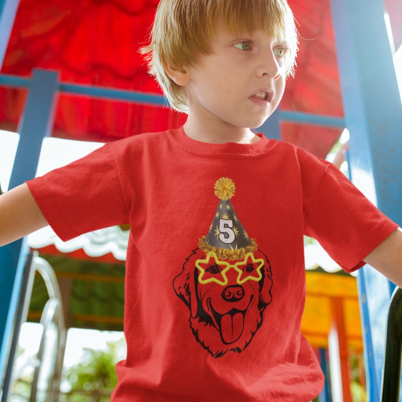 Custom Animal Birthday Shirt, Dog Lover Birthday Shirt, Custom Toddler Youth Shirt, Funny Dog Shirt, Cute Animal Gift Red