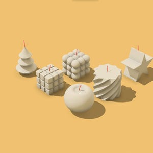 Archivos STL de decoración de velas en miniatura (6 piezas) Muebles para casa de muñecas a escala 1/12 - Impresión 3D