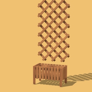 Miniature Trellis and Flower Box: 1/12 Scale Dollhouse STL Files (3D Printing)