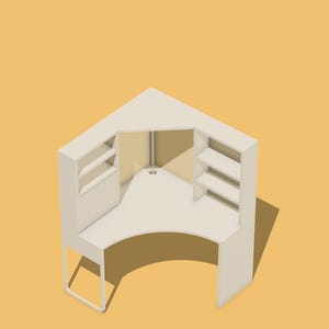 Miniatyrhörnskrivbord: Dockhusmöbler i skala 1/6 och 1/12 (digital STL-fil)