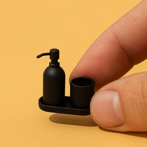 Miniature Bathroom Set (3 items) 1/12 scale for Doll Funiture, Doll House - Digital STL files for 3d Printing