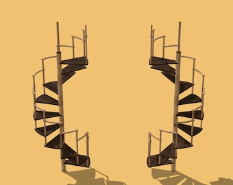 1/12 Scale Spiral Stair (modular): Dollhouse Miniature 3D STL File (Digital Download)