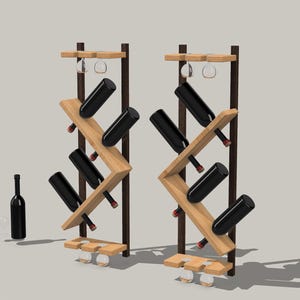 Miniature Wall Wine Rack: 1/12 Scale Dollhouse Diorama (Digital STL Files)
