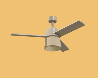 Ventilador de techo en miniatura a escala 1/12 para casa de muñecas - Archivos STL (Descarga digital)