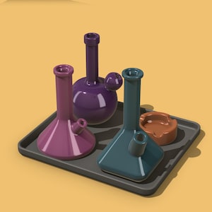 Bong in miniatura (set da 5) in scala 1/12 - File STL digitali per la stampa 3D