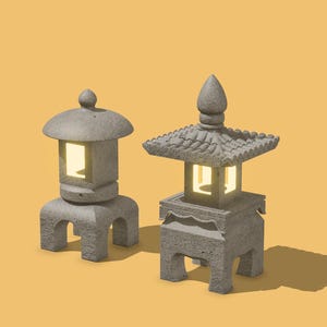 Miniature Stone Lantern: 1/12 Scale Dollhouse Diorama (Digital STL File)