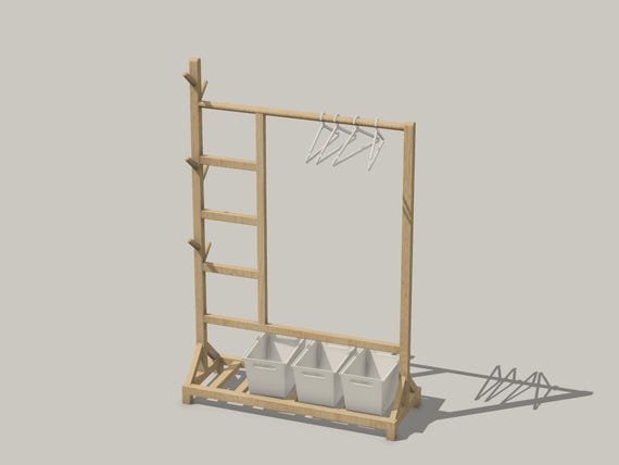 Miniature Tree Clothes Rack: 1/12 Scale Dollhouse Furniture (Digital STL File)
