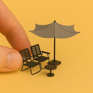 Dollhouse Miniature Outdoor Furniture: 1/12 Scale STL Files (3D Printing)