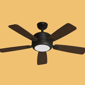 Miniature Ceiling Fan (Rotationable): 1/12 Scale Dollhouse Furniture - STL Files (Digital Download)