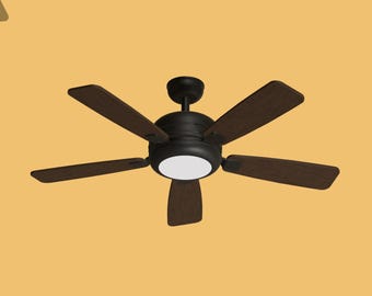 Miniature Ceiling Fan (Rotationable): 1/12 Scale Dollhouse Furniture - STL Files (Digital Download)