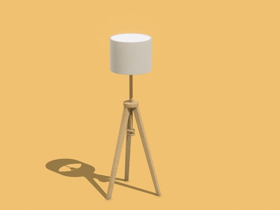 Miniature Floor Lamp: 1/6 & 1/12 Scale Dollhouse Furniture (Digital STL Files)