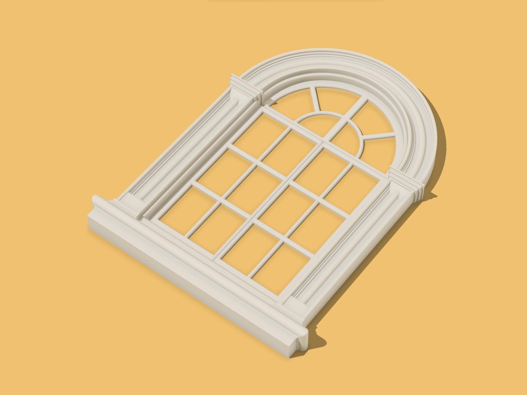 Window Stl Miniature Arched Window: 1/12 Scale Dollhouse STL Files (3D Printing ...