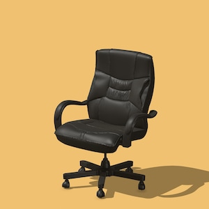 Miniature Office Chair 1/12 scale for Doll Funiture, Doll House - Digital STL files for 3d Printing