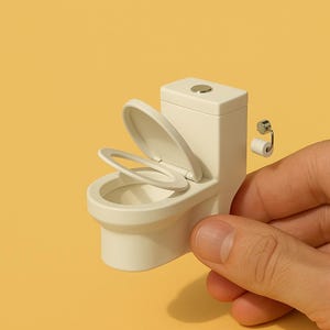 Miniature Toilet (openable) 1/12 scale for Doll Funiture, Doll House - Digital STL files for 3d Printing