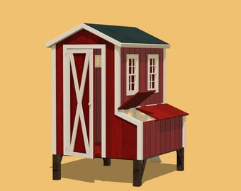 Miniature Chicken Coop 3D Print STL File: 1/12 Scale Dollhouse Diorama