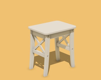 Miniature Dollhouse Stool: 1/6 & 1/12 Scale 3D STL Files (Digital Download)