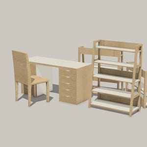 Miniature Multi-layered Bookshelf 1/12 scale for Doll House, Doll Furniture - Digital STL files for 3d Printing
