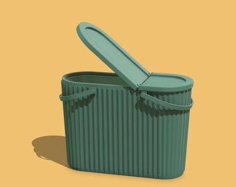 Miniature Dollhouse Bin: 1/12 Scale, Openable Lid (Digital STL File)