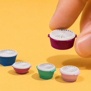 Miniatyr Tupperware matförvaring (10 artiklar) Dockhusmöbler i skala 1/12 (digitala STL-filer)