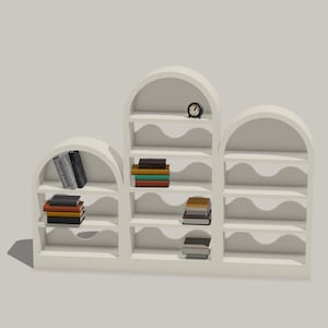 Miniature  Multi-tier Bookshelf 1/12 scale for Doll Funiture, Doll House - Digital STL files for 3d Printing