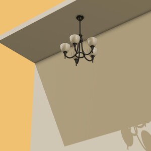 Poppenhuis Chendelier | Plafondlamp: miniatuur poppenhuis schaal 1/12 (digitaal STL-bestand) afbeelding 6