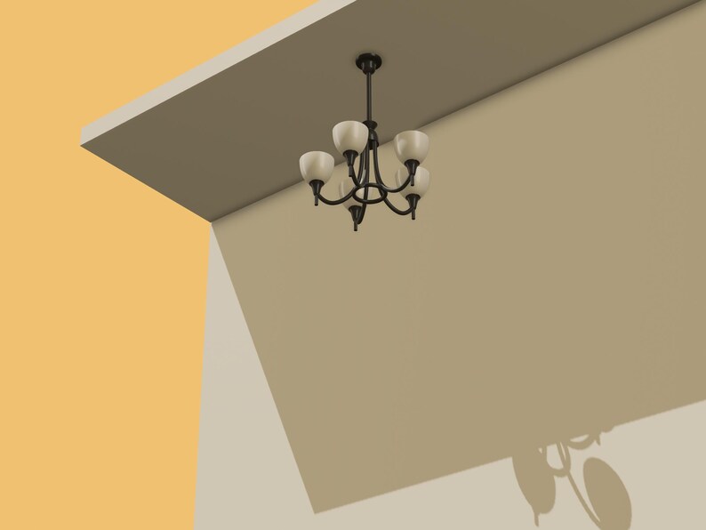 Poppenhuis Chendelier | Plafondlamp: miniatuur poppenhuis schaal 1/12 (digitaal STL-bestand) afbeelding 6
