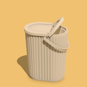 Miniature Bin 3D STL File: 1/12 Scale Dollhouse Furniture