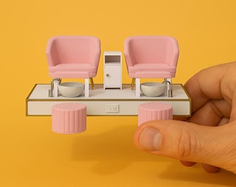 Miniatuur pedicureset: poppendiorama schaal 1/12 (digitale STL-bestanden)