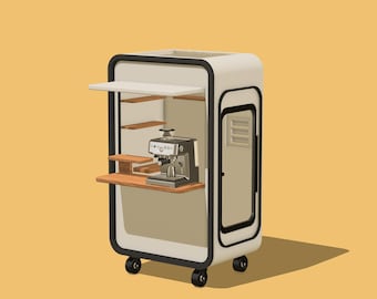Miniature Mobile Vending Cart 1/12 Scale: Dollhouse Diorama STL Files (Digital Download)