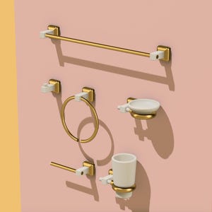 Miniature Bathroom Set (6 items) 1/12 scale for Doll Funiture, Doll House - Digital STL files for 3d Printing