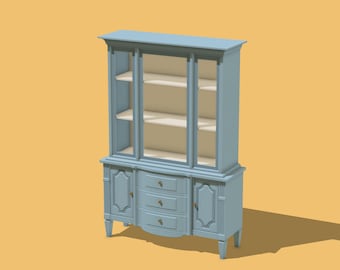 Miniature Dollhouse Vintage Cabinet 1/12 Scale STL Files (Digital Download)