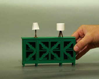 Miniature Dollhouse Cabinet Quatrefoil Pattern: 1/12 Scale STL Files (Digital Download)