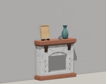 Chimenea en miniatura STL: Muebles para casa de muñecas a escala 1/12 (Archivo digital)