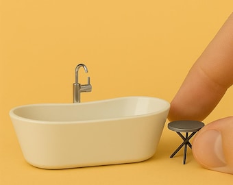 Miniature Bathtub: 1/12 Scale Dollhouse Furniture STL Files (Digital Download)